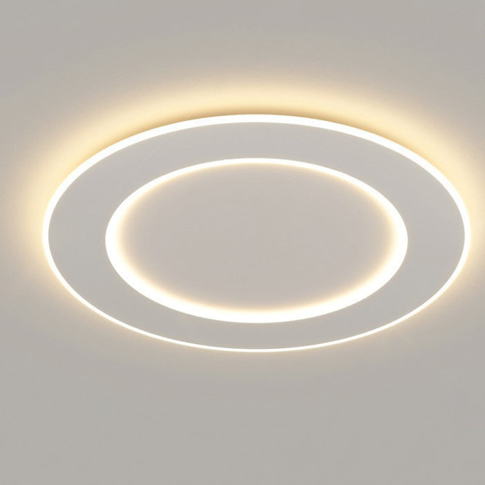 Modern Minimalist Pvc Iron Leaf-shaped Round LED Flush Mount Ceiling Light for Bedroom & Living Room