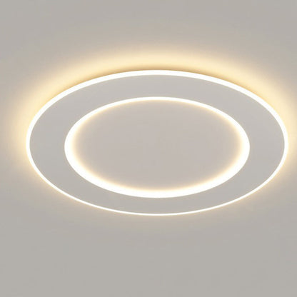 Modern Minimalist Pvc Iron Leaf-shaped Round LED Flush Mount Ceiling Light for Bedroom & Living Room