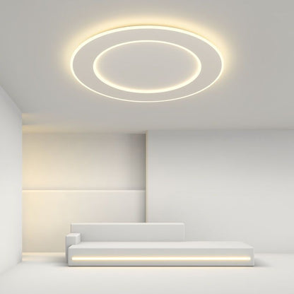 Modern Minimalist Pvc Iron Leaf-shaped Round LED Flush Mount Ceiling Light for Bedroom & Living Room