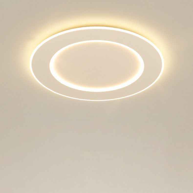 Modern Minimalist Pvc Iron Leaf-shaped Round LED Flush Mount Ceiling Light for Bedroom & Living Room