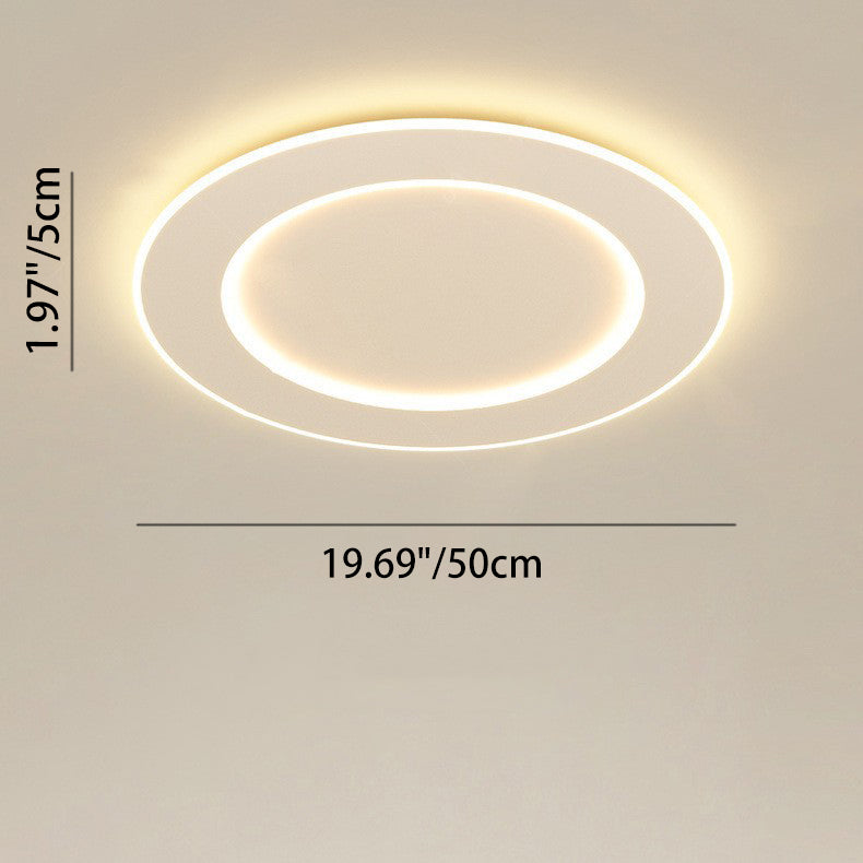 Modern Minimalist Pvc Iron Leaf-shaped Round LED Flush Mount Ceiling Light for Bedroom & Living Room