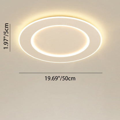 Modern Minimalist Pvc Iron Leaf-shaped Round LED Flush Mount Ceiling Light for Bedroom & Living Room