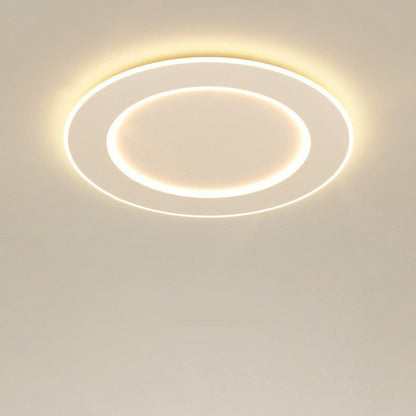 Modern Minimalist Pvc Iron Leaf-shaped Round LED Flush Mount Ceiling Light for Bedroom & Living Room