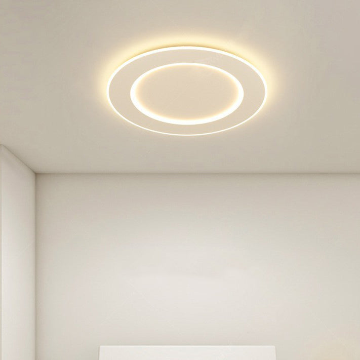 Modern Minimalist Pvc Iron Leaf-shaped Round LED Flush Mount Ceiling Light for Bedroom & Living Room