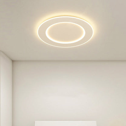 Modern Minimalist Pvc Iron Leaf-shaped Round LED Flush Mount Ceiling Light for Bedroom & Living Room