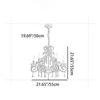Traditional Farmhouse Crystal Iron Branch Bow Candle 6-light Chandelier for Living Room & Dining Room BulbSquare
