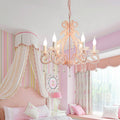 Traditional Farmhouse Crystal Iron Branch Bow Candle 6-light Chandelier for Living Room & Dining Room BulbSquare