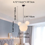 Lumendat Modern Art Deco PE Iron Kids Doll Round 3-Light Chandelier For Bedroom & Living Room Lumendat