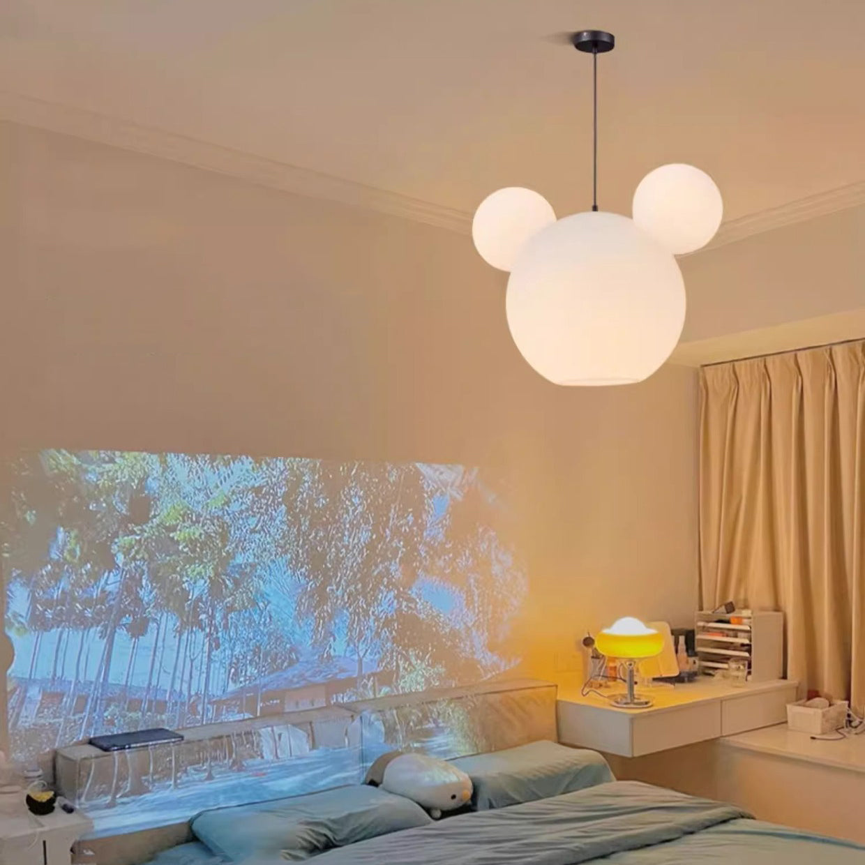 Lumendat Modern Art Deco PE Iron Kids Doll Round 3-Light Chandelier For Bedroom & Living Room Lumendat