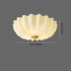 Traditional French Glass Copper Petal Ruffled 3/4-Light Flush Mount Ceiling Light For Bedroom & Living Room Lumendat