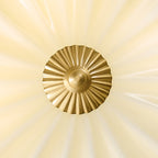 Traditional French Glass Copper Petal Ruffled 3/4-Light Flush Mount Ceiling Light For Bedroom & Living Room Lumendat