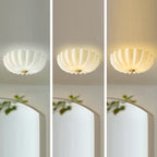 Traditional French Glass Copper Petal Ruffled 3/4-Light Flush Mount Ceiling Light For Bedroom & Living Room Lumendat