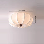 Traditional Chinese Silk Wood Pumpkin-Shaped LED Flush Mount Ceiling Light For Bedroom & Living Room Lumendat