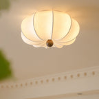 Traditional Chinese Silk Wood Pumpkin-Shaped LED Flush Mount Ceiling Light For Bedroom & Living Room Lumendat
