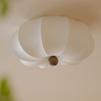 Traditional Chinese Silk Wood Pumpkin-Shaped LED Flush Mount Ceiling Light For Bedroom & Living Room Lumendat