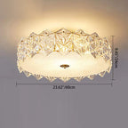 Modern Luxury Tempered Glass Aluminum Iron Geometric Round 5/6/8-Light Semi-Flush Mount Ceiling Light For Bedroom & Living Room