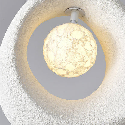 Traditional Vintage High-density Polystyrene Curved Egg-shaped 1-light Pendant Light for Bedroom & Living Room