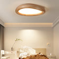 Modern Minimalist Diffuser Panel Resin Iron Pebble-Shaped LED Flush Mount Ceiling Light For Bedroom & Living Room