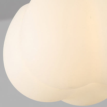 Traditional Japanese PE Metal Rubber Wood Round Pumpkin 1-Light Pendant Light For Bedroom & Living Room