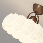 Modern Art Deco PE Iron Bubble Feather Round LED Semi-Flush Mount Ceiling Light For Bedroom & Living Room