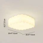Contemporary Creative PE Iron Cream Bubble Round LED Flush Mount Ceiling Light For Bedroom & Living Room