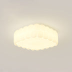 Contemporary Creative PE Iron Cream Bubble Round LED Flush Mount Ceiling Light For Bedroom & Living Room