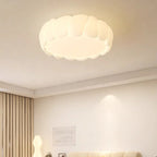 Contemporary Creative PE Iron Cream Bubble Round LED Flush Mount Ceiling Light For Bedroom & Living Room