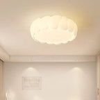 Contemporary Creative PE Iron Cream Bubble Round LED Flush Mount Ceiling Light For Bedroom & Living Room