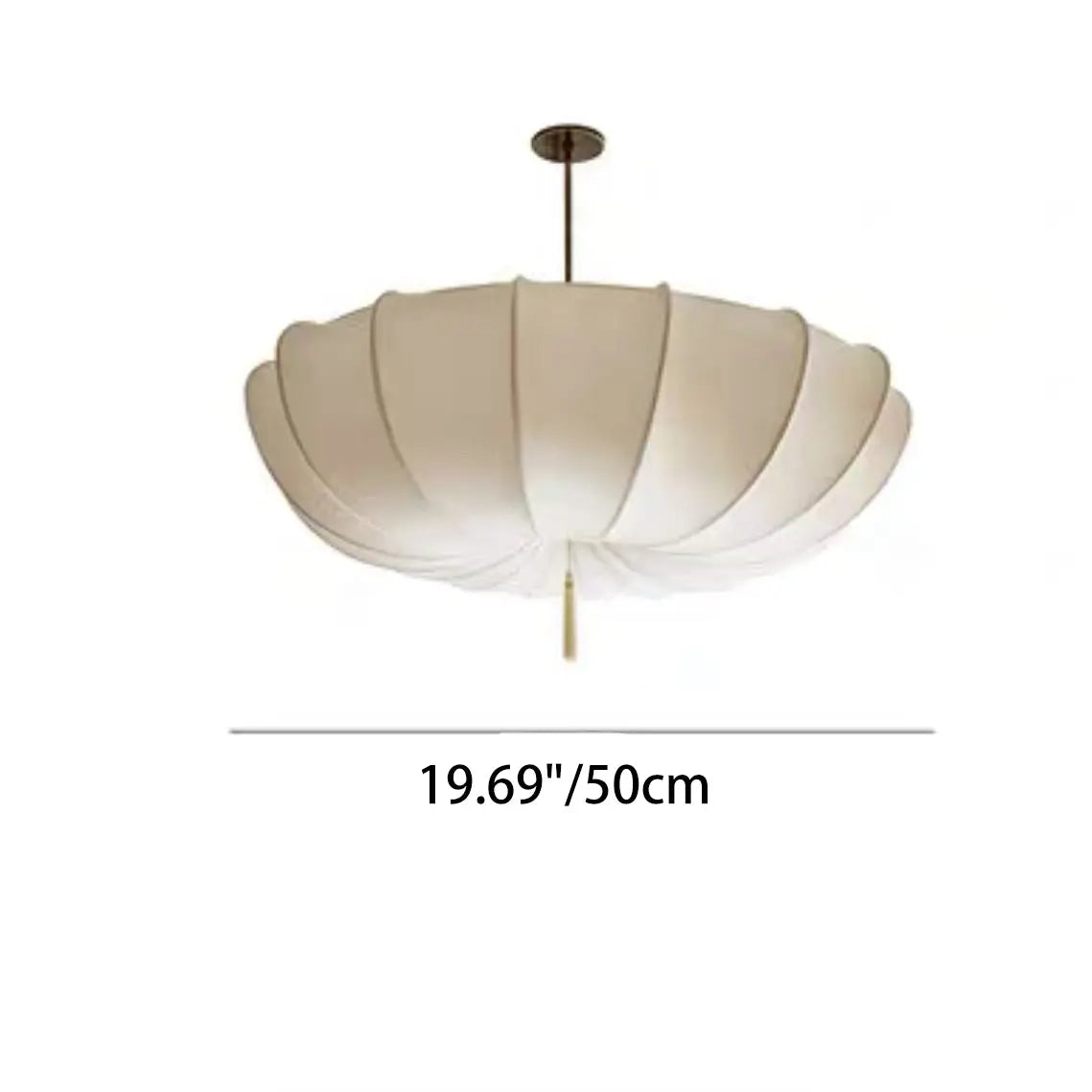 Traditional French Fabric Iron Pleated Tassel 3-light Chandelier for Bedroom & Living Room Lumendat