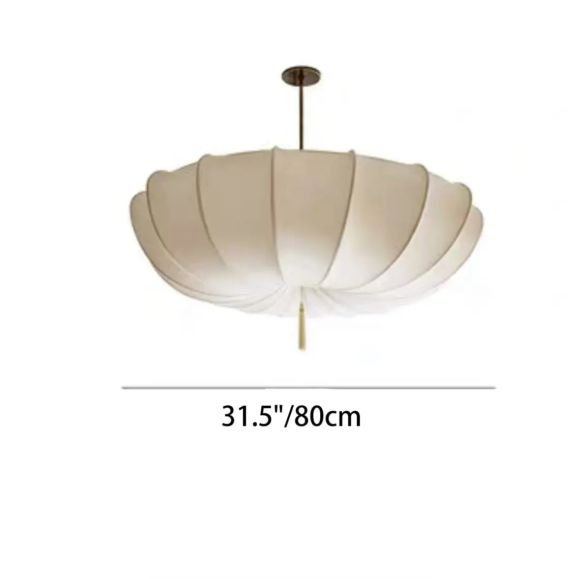 Traditional French Fabric Iron Pleated Tassel 3-light Chandelier for Bedroom & Living Room Lumendat