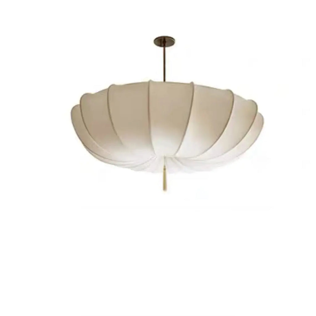 Traditional French Fabric Iron Pleated Tassel 3-light Chandelier for Bedroom & Living Room Lumendat