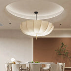 Traditional French Fabric Iron Pleated Tassel 3-light Chandelier for Bedroom & Living Room Lumendat
