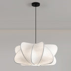 Traditional Japanese Faux Silk Iron Propeller-shaped 2/3-light Chandelier for Bedroom & Living Room BulbSquare
