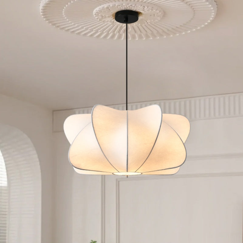 Traditional Japanese Faux Silk Iron Propeller-shaped 2/3-light Chandelier for Bedroom & Living Room BulbSquare
