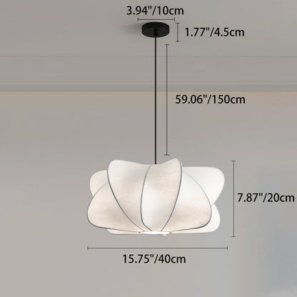 Traditional Japanese Faux Silk Iron Propeller-shaped 2/3-light Chandelier for Bedroom & Living Room