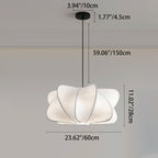 Traditional Japanese Faux Silk Iron Propeller-shaped 2/3-light Chandelier for Bedroom & Living Room BulbSquare