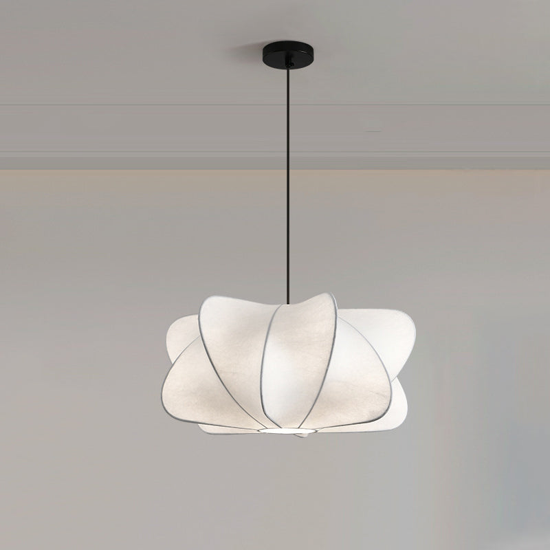 Traditional Japanese Faux Silk Iron Propeller-shaped 2/3-light Chandelier for Bedroom & Living Room BulbSquare