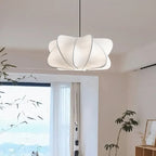Traditional Japanese Faux Silk Iron Propeller-shaped 2/3-light Chandelier for Bedroom & Living Room BulbSquare