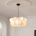 Traditional Japanese Faux Silk Iron Propeller-shaped 2/3-light Chandelier for Bedroom & Living Room BulbSquare