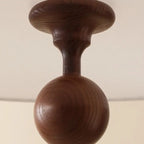 Traditional Vintage Fabric Wood Metal Pleated Round 1-light Chandelier for Bedroom & Living Room Lumendat