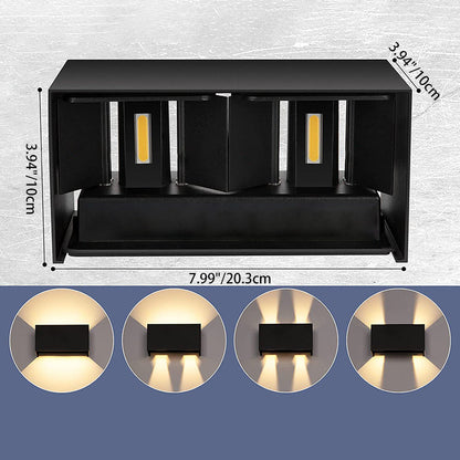 Modern Minimalist Aluminum Rectangular LED Wall Sconce Lamp For Outdoor Patio