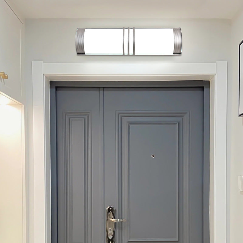 Modern Minimalist Acrylic & Iron Half-Round Long LED Wall Sconce Lamp For Outdoor