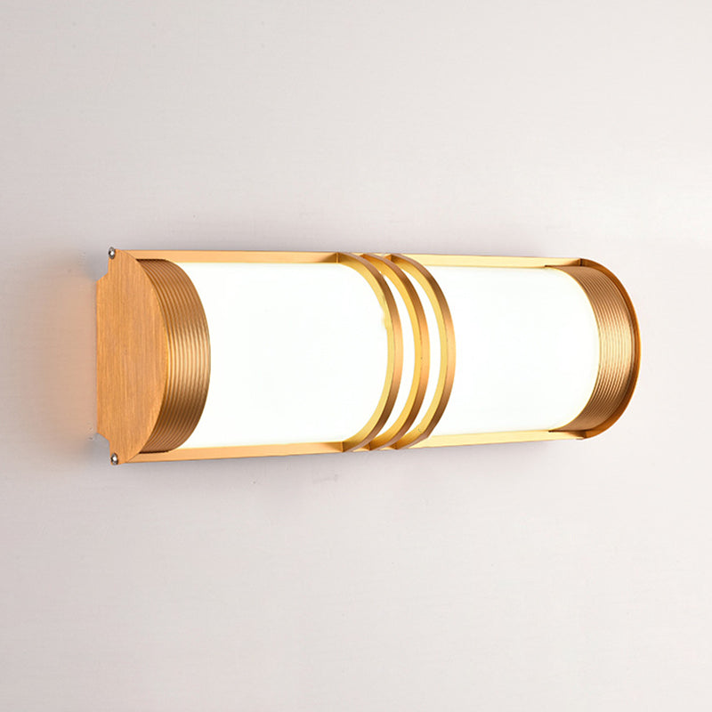 Modern Minimalist Acrylic & Iron Half-Round Long LED Wall Sconce Lamp For Outdoor