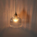 Traditional Japanese Glass Copper Round Cylinder 1-light Pendant Light for Bedroom & Living BulbSquare