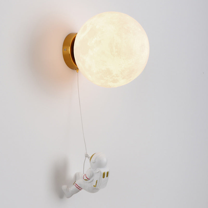 Lumendat Modern Art Deco PLA Resin Iron Astronaut Planet Design 1-Light Wall Sconce Lamp For Bedroom & Living Room Lumendat