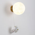 Lumendat Modern Art Deco PLA Resin Iron Astronaut Planet Design 1-Light Wall Sconce Lamp For Bedroom & Living Room Lumendat
