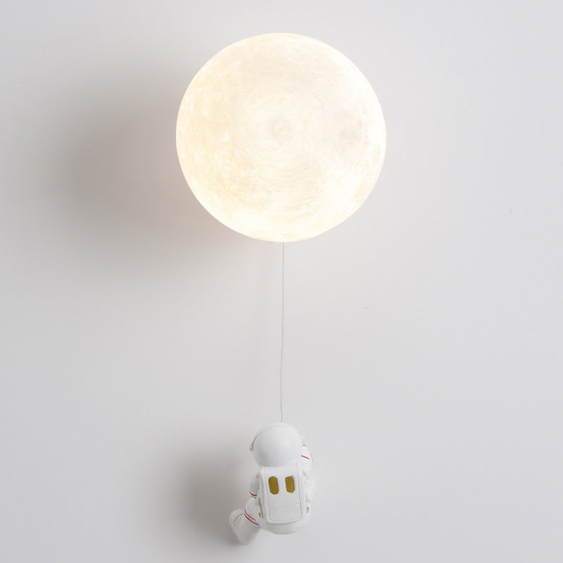 Lumendat Modern Art Deco PLA Resin Iron Astronaut Planet Design 1-Light Wall Sconce Lamp For Bedroom & Living Room Lumendat