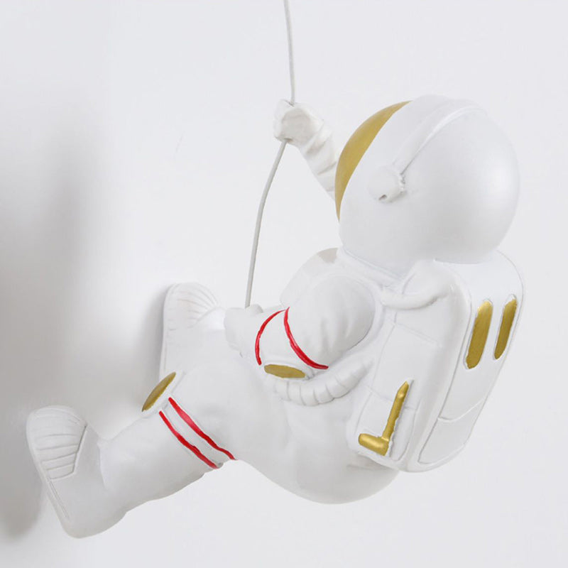 Lumendat Modern Art Deco PLA Resin Iron Astronaut Planet Design 1-Light Wall Sconce Lamp For Bedroom & Living Room Lumendat