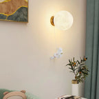 Lumendat Modern Art Deco PLA Resin Iron Astronaut Planet Design 1-Light Wall Sconce Lamp For Bedroom & Living Room Lumendat