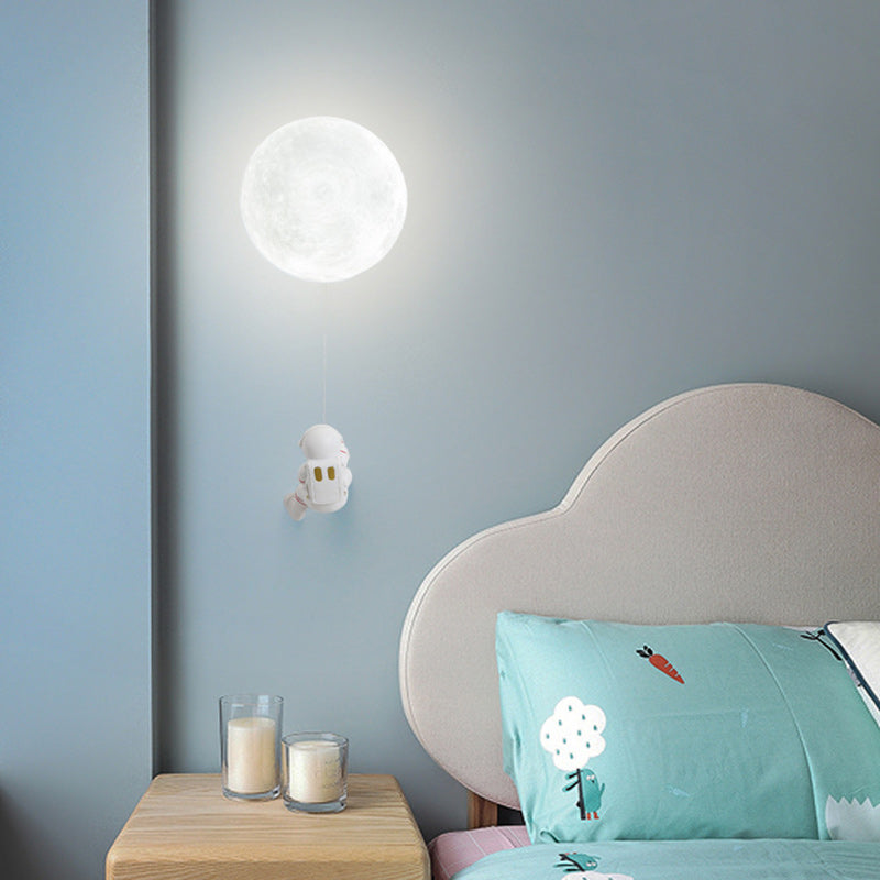Lumendat Modern Art Deco PLA Resin Iron Astronaut Planet Design 1-Light Wall Sconce Lamp For Bedroom & Living Room Lumendat